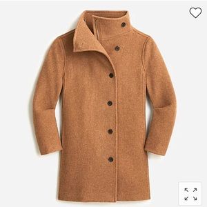 J. Crew Villa coat in Italian stadium-cloth NEW, size 4, Relaxed Fit, BRWN Camel